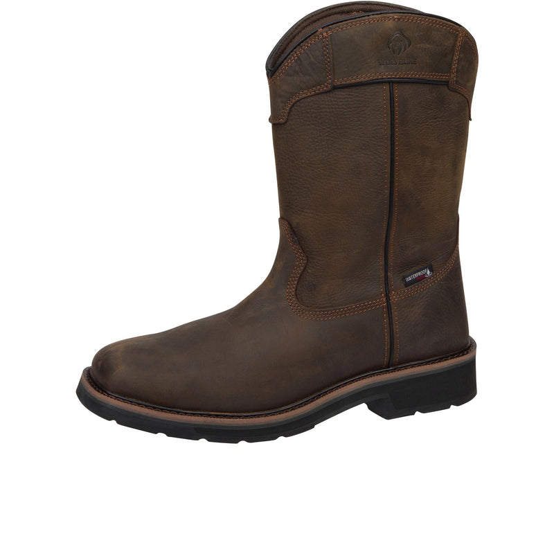 Load image into Gallery viewer, Wolverine Rancher Pull Tab Welly Steel Toe Left Angle View

