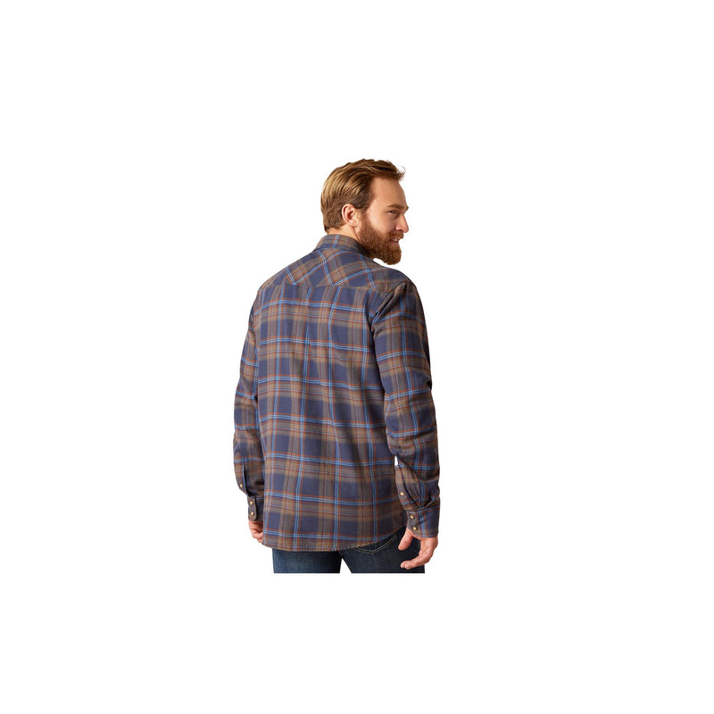 Load image into Gallery viewer, Ariat Retro Long Sleeve Mood Indigo Shirt Back View
