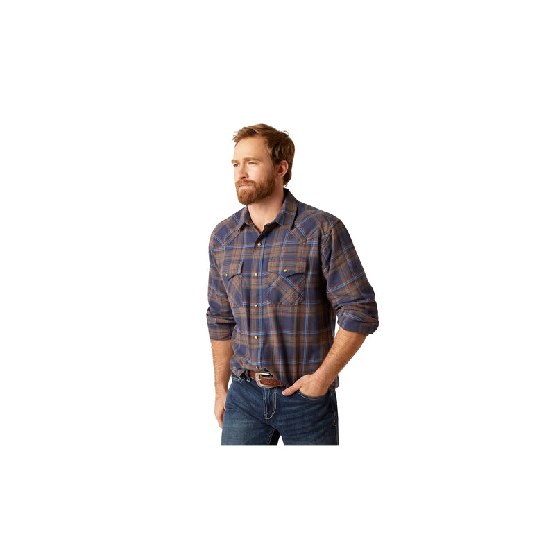 Load image into Gallery viewer, Ariat Retro Long Sleeve Mood Indigo Shirt Front View
