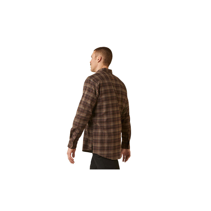 Load image into Gallery viewer, Ariat Rebar Flannel Durastrech Work Shirt Long Sleeve Back View
