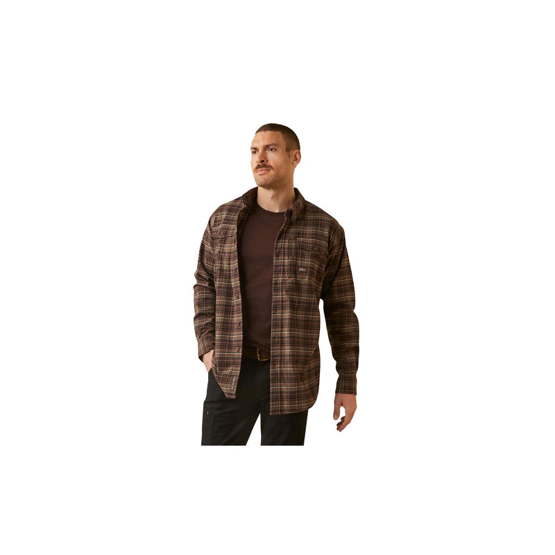 Load image into Gallery viewer, Ariat Rebar Flannel Durastrech Work Shirt Long Sleeve Front View
