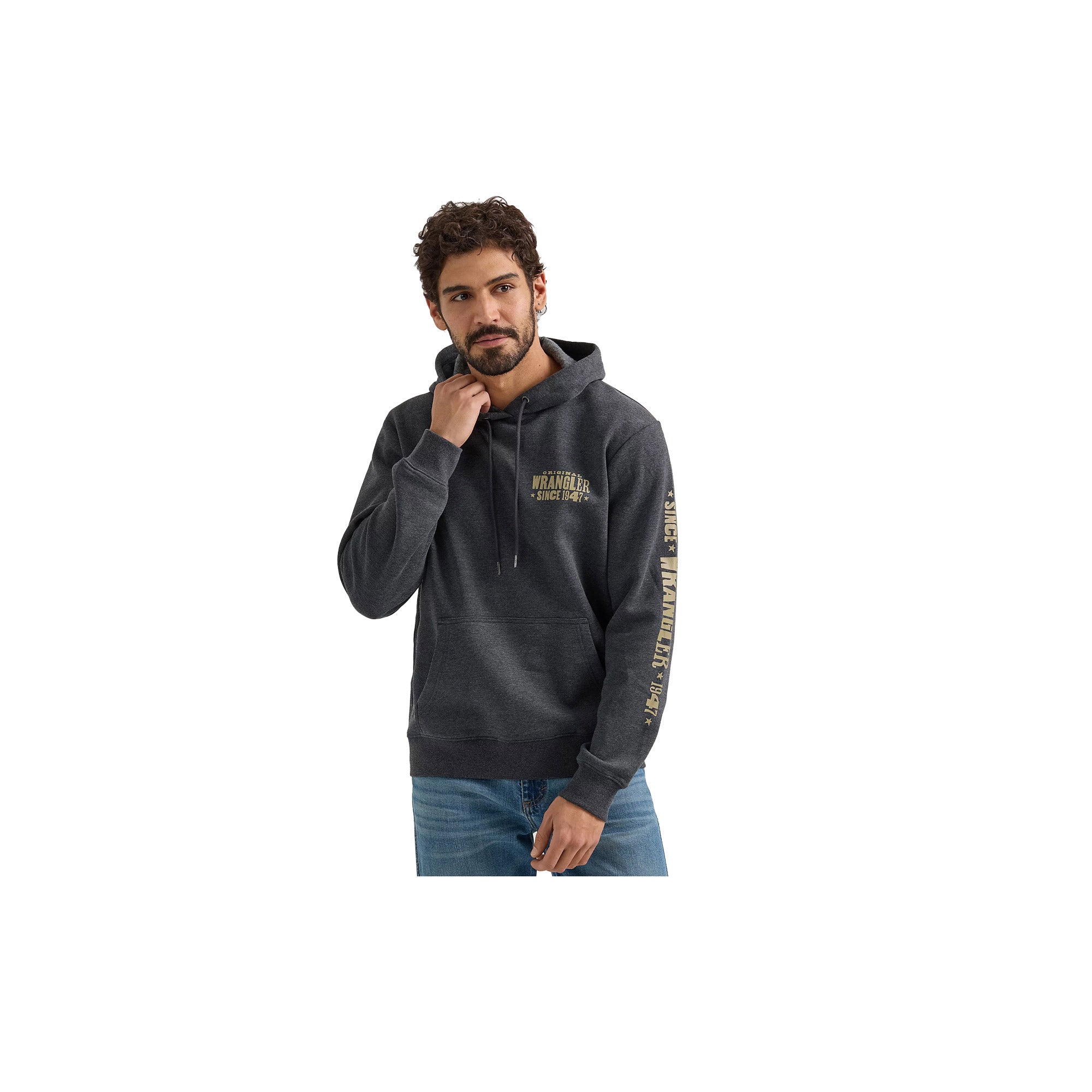 Wrangler Graphic Knit Hoodie Washed Black