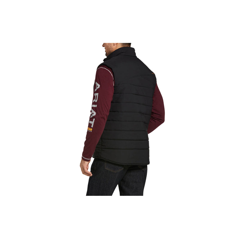 Load image into Gallery viewer, Ariat Rebar Valiant Stretch Canvas Insulated Vest Back View
